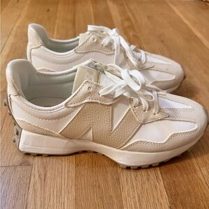 New Balance Women's White and Cream Sneakers